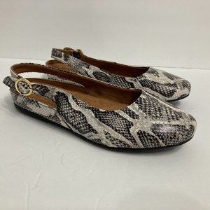 SoftWalk Shoes Size 7.5 Wide  Sandy Slingback Black White Snake Print Comfy